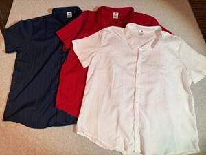 Set of 3 Mens shirts, Red, Blue, White